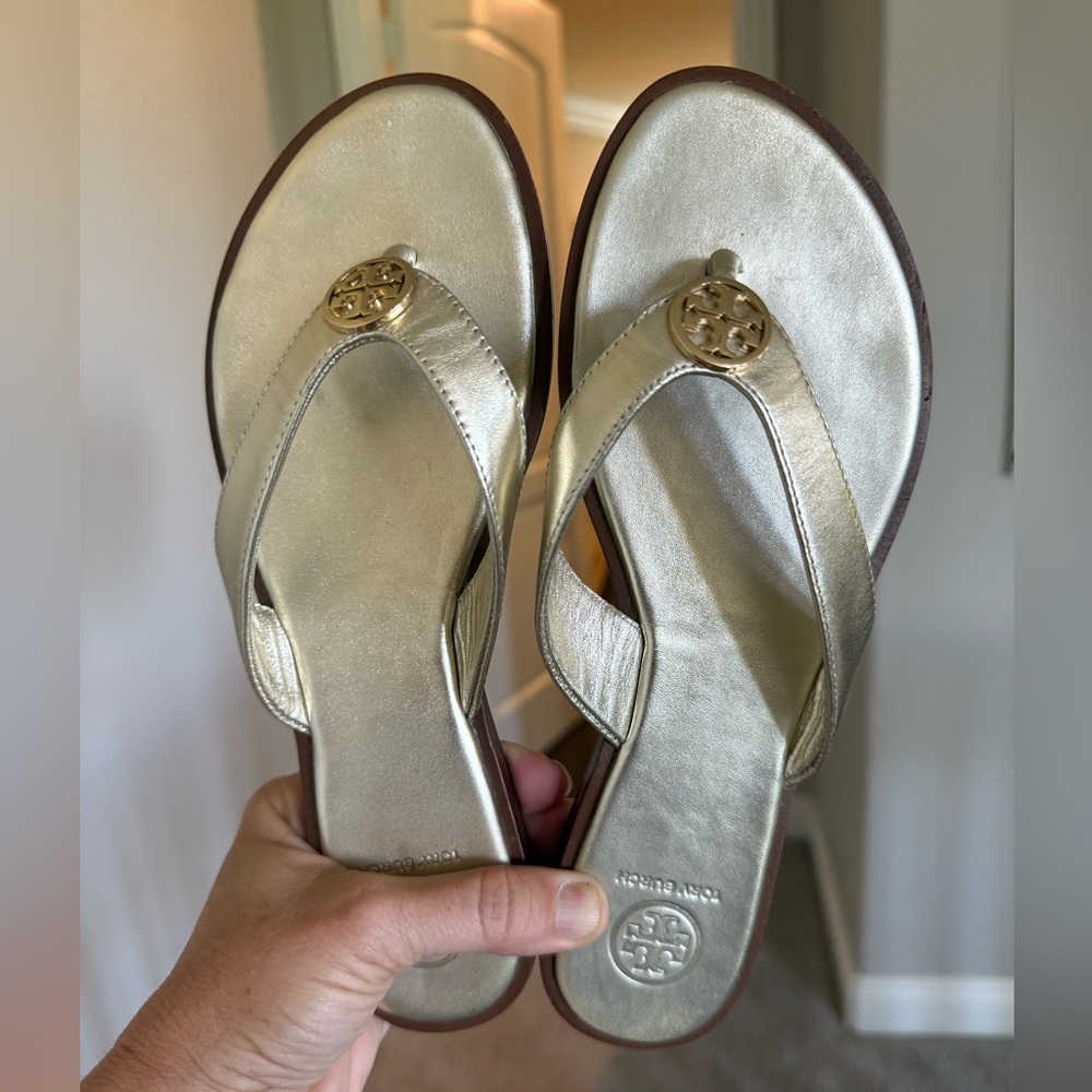 Tory Burch Gold Women's Flip Flop Sandals